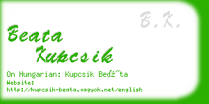 beata kupcsik business card